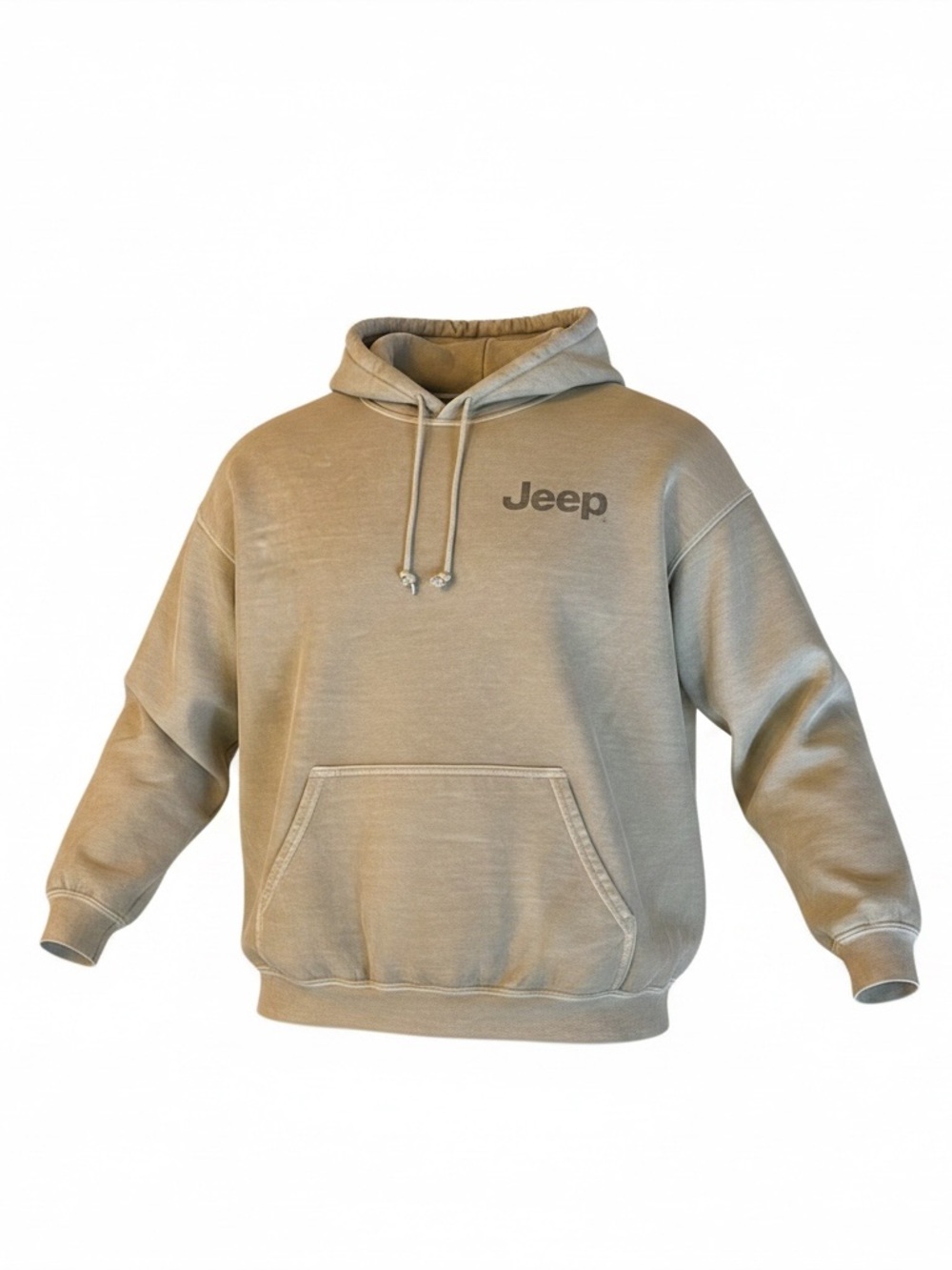 Jeep The Great Escape Graphic Hoodie Tan Pullover Sweatshirt Adult Size XL NWOT